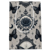 Gotische Vlinder Bloemmotief (2) Medium Cadeauzakje (Voorkant)