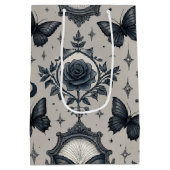 Gotische Vlinder Bloemmotief (2) Medium Cadeauzakje (Achterkant)