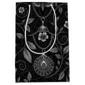 Gotische Vlinder Bloemmotief (4) Medium Cadeauzakje (Voorkant)