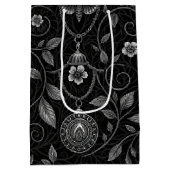 Gotische Vlinder Bloemmotief (4) Medium Cadeauzakje (Achterkant)