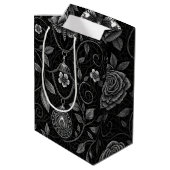 Gotische Vlinder Bloemmotief (4) Medium Cadeauzakje (Achterkant Gekanteld)