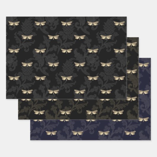 Gotische vlinder & kanten inpakpapier vel (Set)