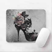 Gotische Vogue | Muted Pastel Roos Mode Stiletto Muismat (Met muis)