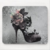 Gotische Vogue | Muted Pastel Roos Mode Stiletto Muismat (Voorkant)