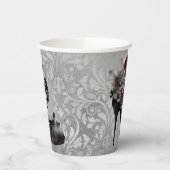 Gotische Vogue | Muted Pastel Roos Mode Stiletto Papieren Bekers (Links)