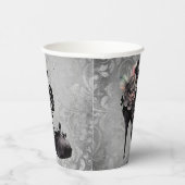 Gotische Vogue | Muted Pastel Roos Mode Stiletto Papieren Bekers (Rechts)