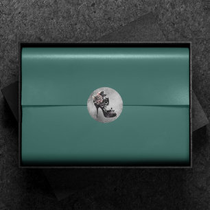 Gotische Vogue   Muted Pastel Roos Mode Stiletto Ronde Sticker