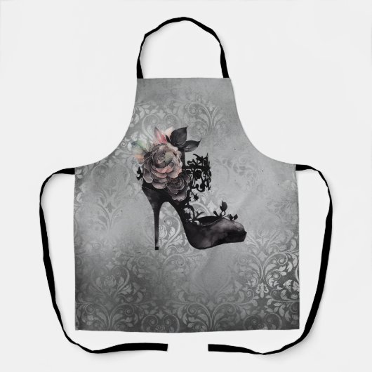 Gotische Vogue | Muted Pastel Roos Mode Stiletto Schort (Voorkant)