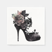 Gotische Vogue | Muted Pastel Roos Mode Stiletto Servet (Voorkant)