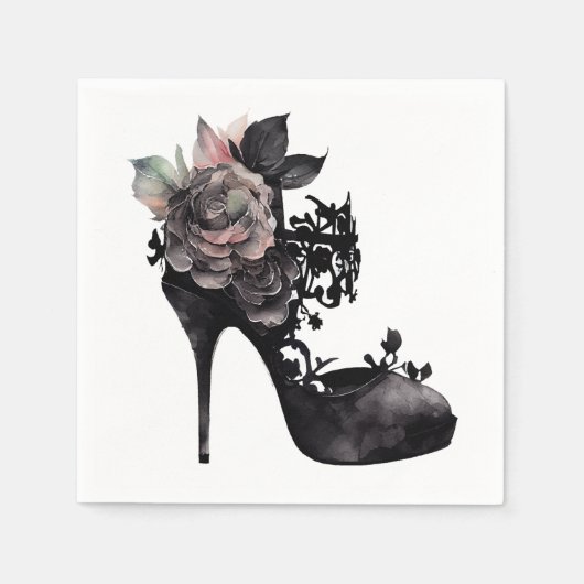 Gotische Vogue | Muted Pastel Roos Mode Stiletto Servet (Voorkant)