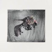 Gotische Vogue | Muted Pastel Roos Mode Stiletto Wandkleed (Voorkant (horizontaal))