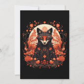 Gotische Vos en Bloemen Feestdagenkaart (Voorkant)