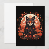 Gotische Vos en Bloemen Feestdagenkaart (Voorkant / Achterkant)