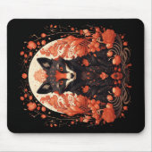 Gotische Vos en Bloemen Mousepad Muismat (Voorkant)