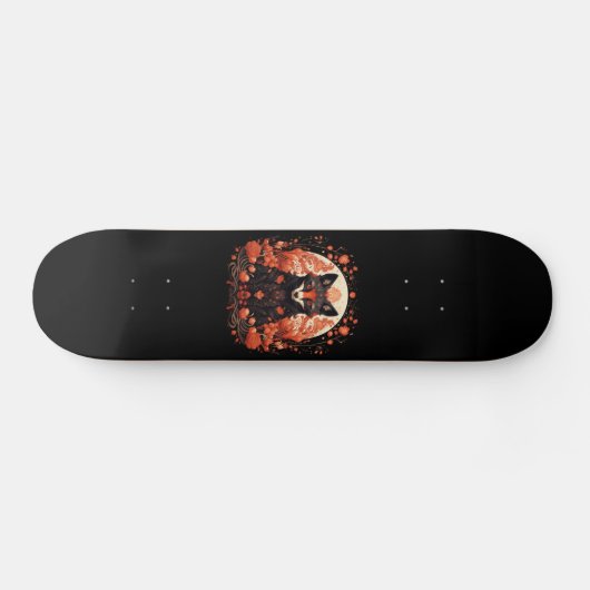 Gotische Vos en Bloemen Persoonlijk Skateboard (Horizontaal)