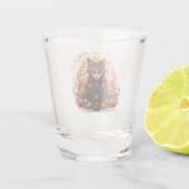 Gotische Vos en Bloemen Shot Glas (Achterkant)