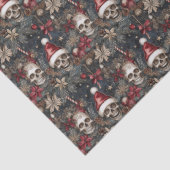 Gotische vrolijke schedels in Santa Hats Christmas Tissuepapier (Detail)