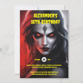 Gotische vrouw Halloween feest rood zwart Kaart (Voorkant)