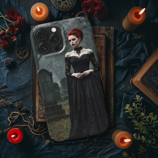 Gotische vrouw in Grave Yard iPhone Hoesje