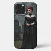 Gotische vrouw in Grave Yard iPhone Hoesje (Achterkant)