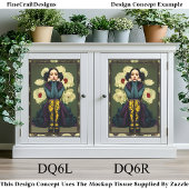 Gotische vrouw met klaprozen DQ6R Decoupage Tissuepapier