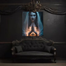 Gotische vrouw met kruisbeeld