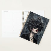 Gotische vrouw met ravenplanner planner (Display)