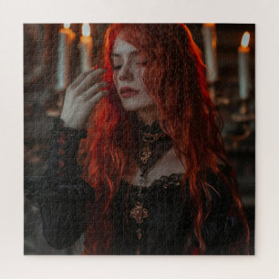 Gotische vrouw met rood haar legpuzzel