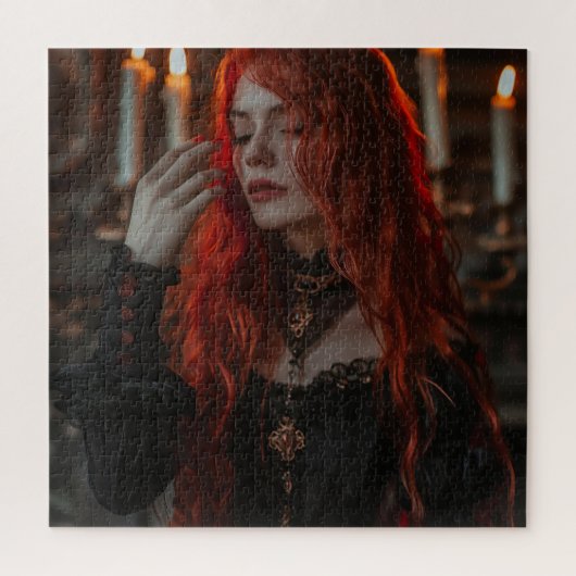 Gotische vrouw met rood haar legpuzzel (Verticaal)