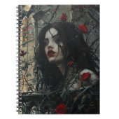 Gotische vrouw op kasteel balkon notitieboek (Voorkant)