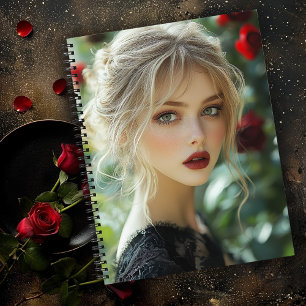 Gotische vrouw & Rode Rozen Notitieboek