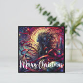 Gotische Vrouw Stijl Kerstmis Feestdagenkaart (Staand voorkant)