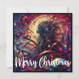 Gotische Vrouw Stijl Kerstmis Feestdagenkaart