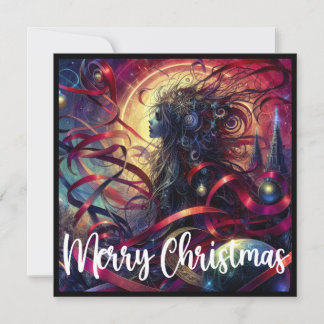 Gotische Vrouw Stijl Kerstmis Feestdagenkaart