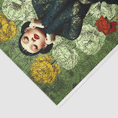 Gotische Vrouwen Mode met bloemetjes DQ4R Decoupag Tissuepapier (Detail)