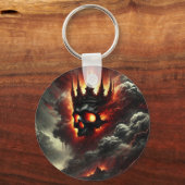 Gotische vurige schedel Sleutelhanger (Voorkant)