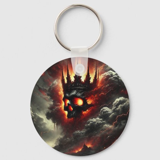 Gotische vurige schedel Sleutelhanger (Achterkant)