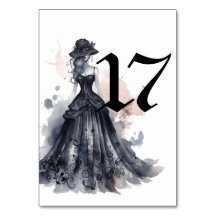 Gotische waterverf bloemenzwart trouwtafel gevoell