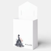 Gotische waterverf bloemenzwarte bruiloft bedankdoosjes (Geopend)