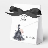 Gotische waterverf bloemenzwarte bruiloft bedankdoosjes (Voorkant Zijde)