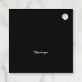 Gotische waterverf bloemenzwarte bruiloft bedankjes labels (Achterkant)