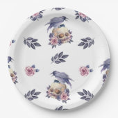 Gotische Waterverf Coffin & Raven Design Papieren Bordje (Voorkant)