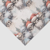 Gotische Waterverf Kerstmis Rode Santa Hats Skulls Tissuepapier (Detail)