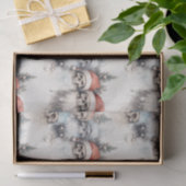 Gotische Waterverf Kerstmis Rode Santa Hats Skulls Tissuepapier (Geschenk)