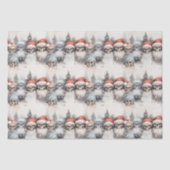 Gotische Waterverf Kerstmis Rode Santa Hats Skulls Tissuepapier (Voorkant)