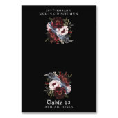 Gotische Waterverf Raaf Bloemige Trouw Plaatskaart Kaart (Voorkant)