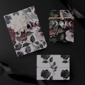 Gotische Waterverf Rozen & Bloemenpatroon Inpakpapier Vel