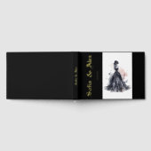 Gotische waterverf rozen zwarte bruiloft gastenboek (Volledig)