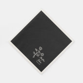 Gotische waterverf rozen zwarte bruiloft servet (Hoek)