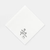 Gotische waterverf rozen zwarte bruiloft servet (Hoek)